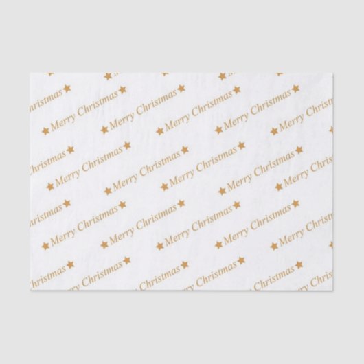 金ゴールドのメリークリスマスの印刷されたティッシュペーパー 薄葉紙 (正面)