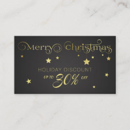 金ゴールドのメリークリスマスの星 割引カード
