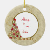 金ゴールドのメリークリスマスの木の写真のオーナメント セラミックオーナメント (裏面)