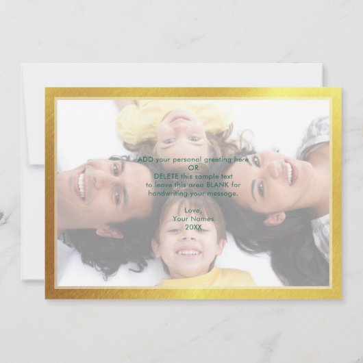 金ゴールドのメリークリスマス、2写真は上敷の背部を曇らしました シーズンカード (裏面)