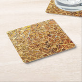 金ゴールドのモザイク スクエアペーパーコースター (アングル)