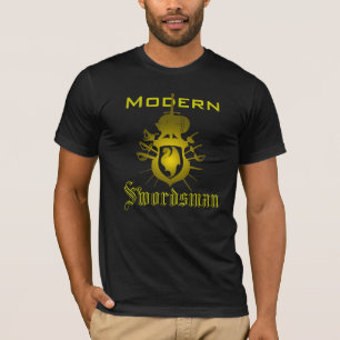 金ゴールドのモダンな剣士のドラゴンの頂上のTシャツ Tシャツ