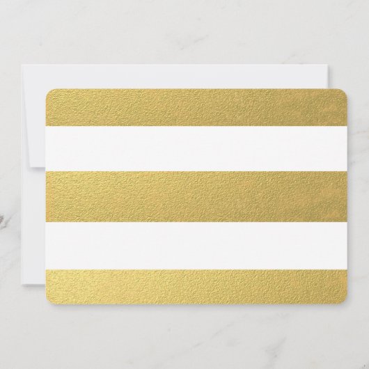 金ゴールドのモダンな誕生の発表のフォトカード 案内状 (裏面)