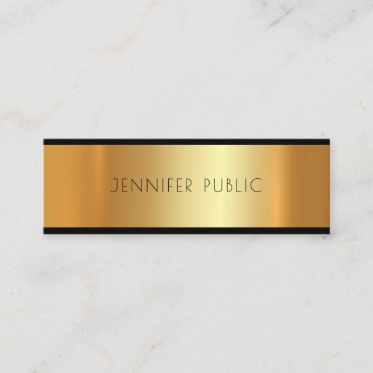 金ゴールドのモダン魅力的なトレンドの魅力の草原 スキニー名刺 (正面)