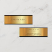 金ゴールドのモダン魅力的なトレンドの魅力の草原 スキニー名刺 (正面/裏面)