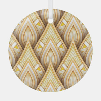 金ゴールドのモチーフ：豪華でシームレス ガラスオーナメント