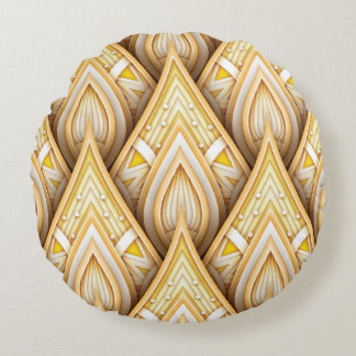 金ゴールドのモチーフ：豪華でシームレス ラウンドクッション