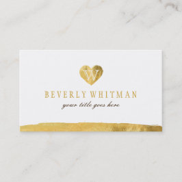 金ゴールドのモノグラムのハートの名刺 名刺