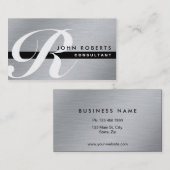 金ゴールドのモノグラムの専門のエレガントでモダンな銀 名刺 (正面/裏面)