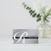 金ゴールドのモノグラムの専門のエレガントでモダンな銀 名刺 (スタンド正面)