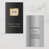 金ゴールドのモノグラムの王室ので黒い名刺 名刺 (正面/裏面)