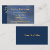 金ゴールドのモノグラムの青空のエレガントな名刺 名刺 (正面/裏面)