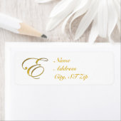 金ゴールドのモノグラムEの宛名ラベル ラベル (インサイチュ)