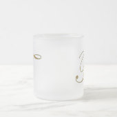 金ゴールドのモノグラムFのマグおよびジョッキ フロストグラスマグカップ (中央)