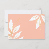 金ゴールドのモモの花のパーソナライズな文房具 サンキューカード (裏面)