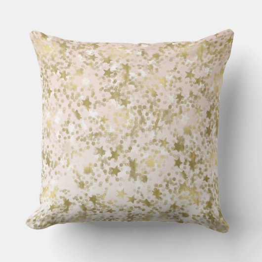 金ゴールドのモモは紙吹雪の抽象芸術を主演します クッション (正面)