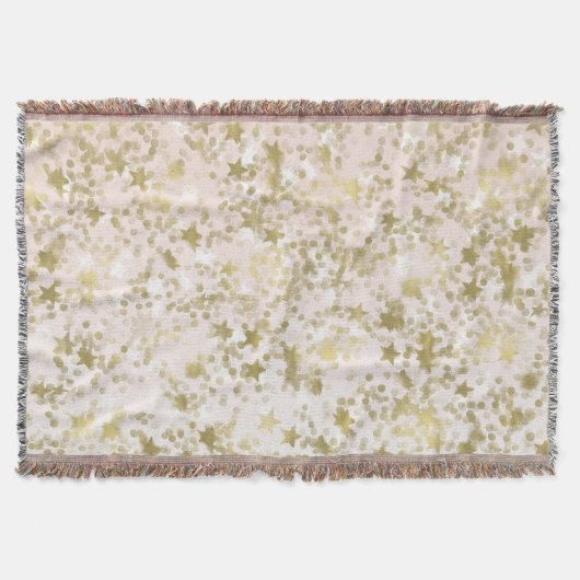 金ゴールドのモモは紙吹雪の抽象芸術を主演します スローブランケット (正面)