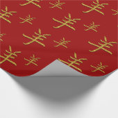 金ゴールドのヤギ ラッピングペーパー (角)