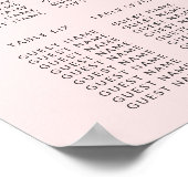 金ゴールドのヤシの木の正面淡い色のピンクのシーティングチャート ポスター (角)