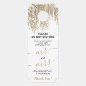 金ゴールドのヤシの木は歓迎の邪魔をし結婚ない ドアノブサイン (正面)