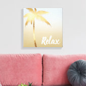 金ゴールドのヤシグラデーションの木 キャンバスプリント (インサイチュ (リビング))