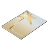 金ゴールドのヤシグラデーションの木 ノートブック (左側)