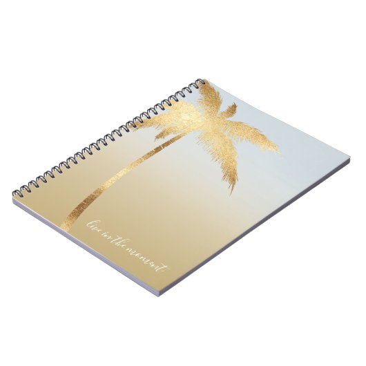 金ゴールドのヤシグラデーションの木 ノートブック (左側)