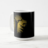 金ゴールドのユダの獅子の中のシュファー コーヒーマグカップ (正面左)