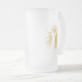 金ゴールドのユダの獅子の中のシュファー フロストグラスビールジョッキ (正面右)