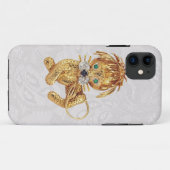 金ゴールドのライオンの宝石の写真のペイズリーのレースのiPhone 5の場合 Case-Mate iPhoneケース (裏面(横))