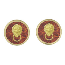 金ゴールドのライオンの節玉木パターン