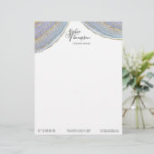 金ゴールドのラベンダーのGeodeのモダンな瑪瑙-レターヘッド レターヘッド (スタンド正面)