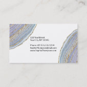 金ゴールドのラベンダーのGeodeのモダンな瑪瑙-名刺 名刺 (裏面)