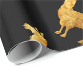 金ゴールドのラマの包装紙 ラッピングペーパー (ロールコーナー)