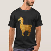 金ゴールドのラマのTシャツ Tシャツ (正面)