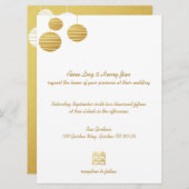 金ゴールドのランタン及び二重幸福の結婚式招待状 招待状 (正面/裏面)