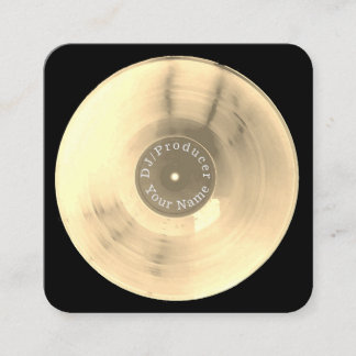 金ゴールドのレコードディスクdjの生産 スクエア名刺