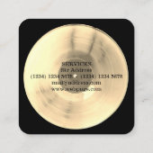 金ゴールドのレコードディスクdjの生産 スクエア名刺 (裏面)