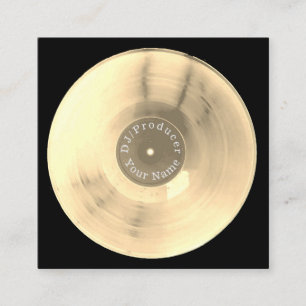 金ゴールドのレコードディスクdjの生産 スクエア名刺