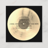金ゴールドのレコードディスクdjの生産 スクエア名刺 (裏面)