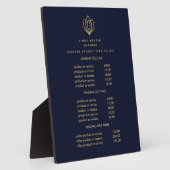 金ゴールドのロゴブルー |スパマッサージ価格 フォトプラーク (側面)