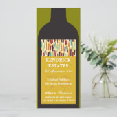 金ゴールドのワイン・ボトルのパーティの招待状 招待状 (スタンド正面)