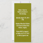 金ゴールドのワイン・ボトルのパーティの招待状 招待状 (裏面)