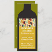 金ゴールドのワイン・ボトルのパーティの招待状 招待状 (正面/裏面)