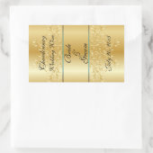 金ゴールドのワイ結婚ンラベルシールの金ゴールド 長方形シール (バッグ)