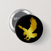 金ゴールドのワシ 缶バッジ (正面&裏面)