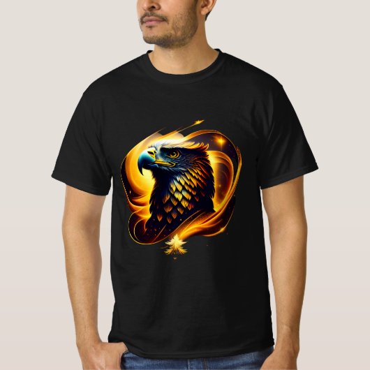 金ゴールドのワシ Tシャツ (正面)