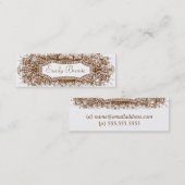 金ゴールドのヴィンテージの一見の細いカード#2 スキニー名刺 (正面/裏面)