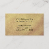 金ゴールドのヴィンテージの孔雀はエレガントに羽をつけます 名刺 (裏面)