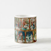 金ゴールドのヴィンテージ華美クリスマス縁どシーン コーヒーマグカップ (中央)